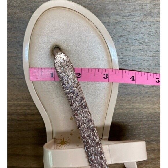 Melissa Slim II Thong T Strap Jelly Sandal Metallic Nude EU 35/36/ US 5 - Picture 12 of 12